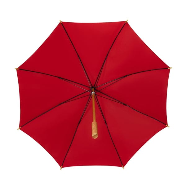Ombrello Ecosostenibile, BAMBOO, Antivento, Ø102 cm rosso - personalizzabile con logo