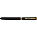 Parker, penna rollerball Sonnet in acciaio inox e ottone laccato finiture oro nero - personalizzabile con logo