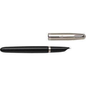 Parker, penna stilografica 51 in acciaio inox nero - personalizzabile con logo