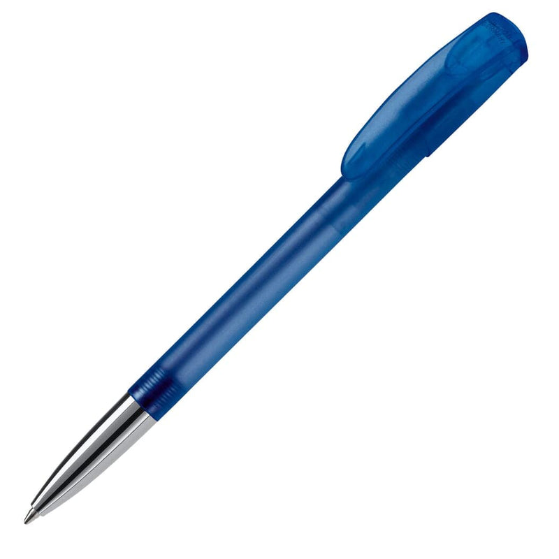 Penna a sfera Deniro Frosty blu frosted - personalizzabile con logo