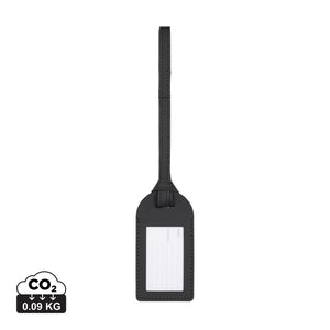 Porta etichetta VINGA Baltimore in rPET RCS nero - personalizzabile con logo