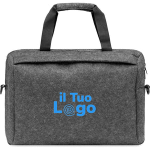 Porta laptop in feltro RPET 15" Grigio Scuro - personalizzabile con logo