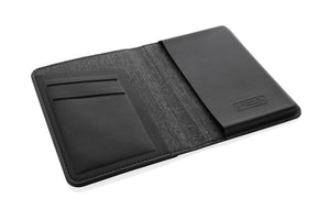 Porta passaportoTrackmate rintracciabile in rPET RCS nero - personalizzabile con logo