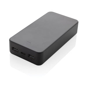 Powerbank 20.000 mAh Boostcore con type C in rABS RCS nero - personalizzabile con logo