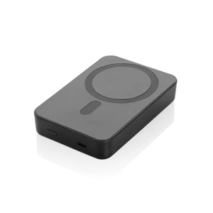 Powerbank magnetica 10.000mAh Amporia in rPlastica RCS nero - personalizzabile con logo