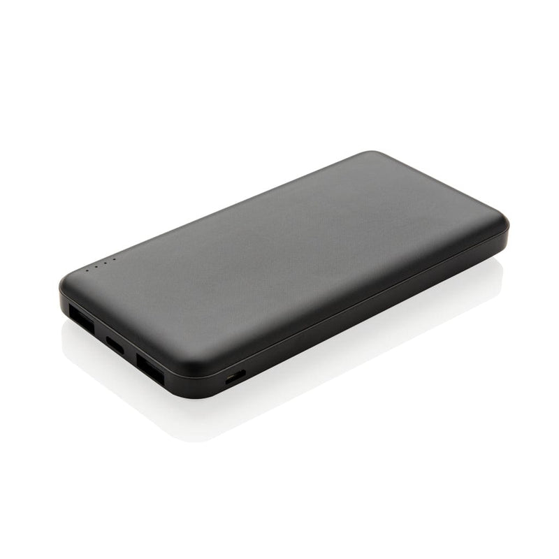 Powerbank tascabile da 10.000 mAh ad alta densità nero - personalizzabile con logo