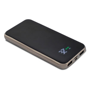 Powerbank wireless con indicatore da 8.000mAh Nero - personalizzabile con logo