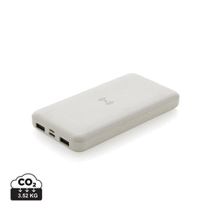 Powerbank wireless in plastica riciclata RCS ICY bianco - personalizzabile con logo