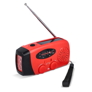 SafeSound Radio di emergenza a energia solare e avvolgimento manuale Rosso - personalizzabile con logo