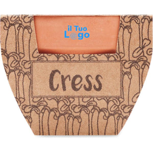 Semi di crescione in vaso Legno - personalizzabile con logo