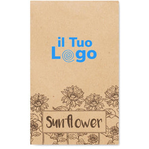 Semi di girasole in busta kraft beige - personalizzabile con logo