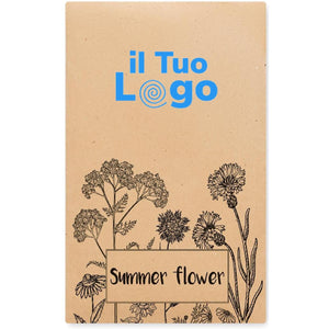 Semi misti di fiori in busta beige - personalizzabile con logo
