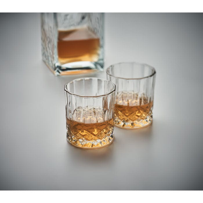 Set da whisky, 4 pezzi trasparente - personalizzabile con logo