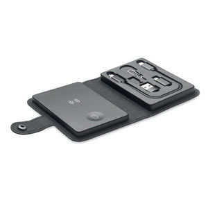 Set di connettori per cavi 4 in 1 Nero - personalizzabile con logo