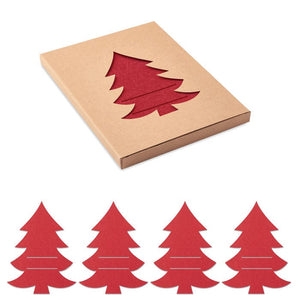 Set portaposate in feltro RPET rosso - personalizzabile con logo