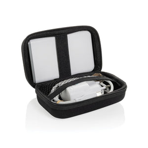 Set ricarica type C 20W 3 pezzi Surge in rPET RCS nero - personalizzabile con logo