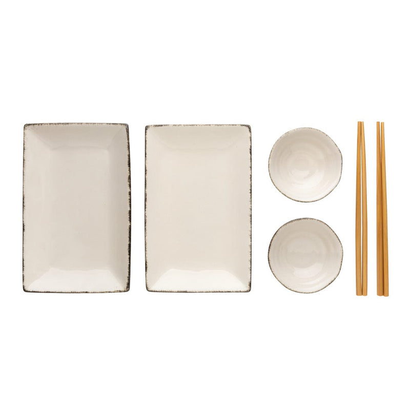 Set sushi per 2 persone Ukiyo bianco - personalizzabile con logo