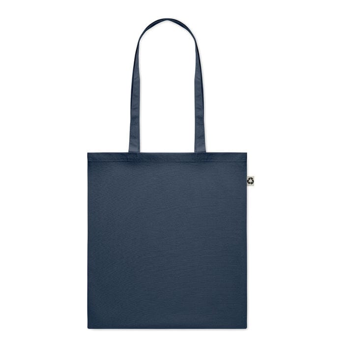 Shopper colorata in cotone riciclato blu navy - personalizzabile con logo
