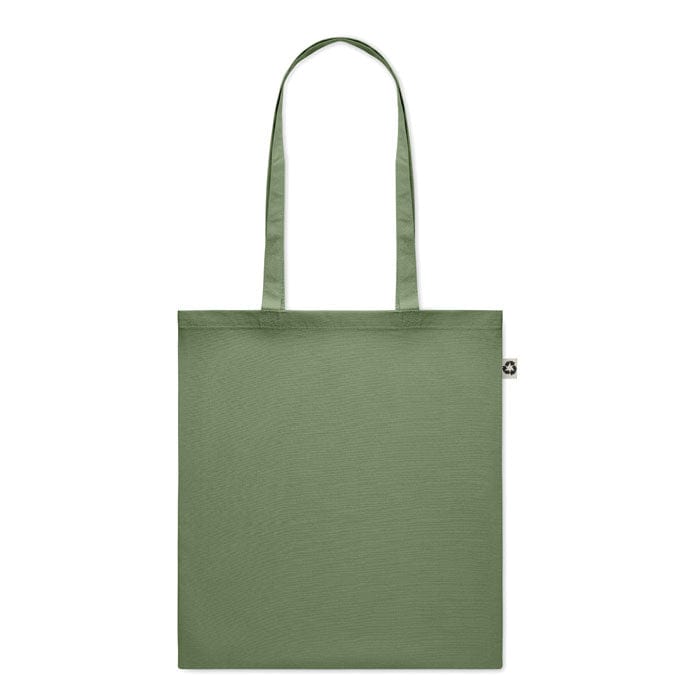 Shopper colorata in cotone riciclato verde - personalizzabile con logo