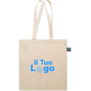 Shopper in cotone equosolidale beige - personalizzabile con logo