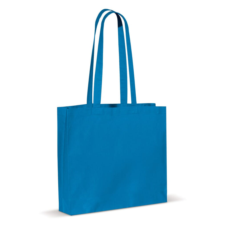 Shopper in cotone OEKO-TEX® 140g/m² 40x35 cm colorata azzurro - personalizzabile con logo