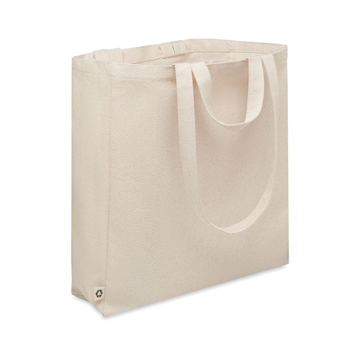 Shopper in cotone riciclato beige - personalizzabile con logo