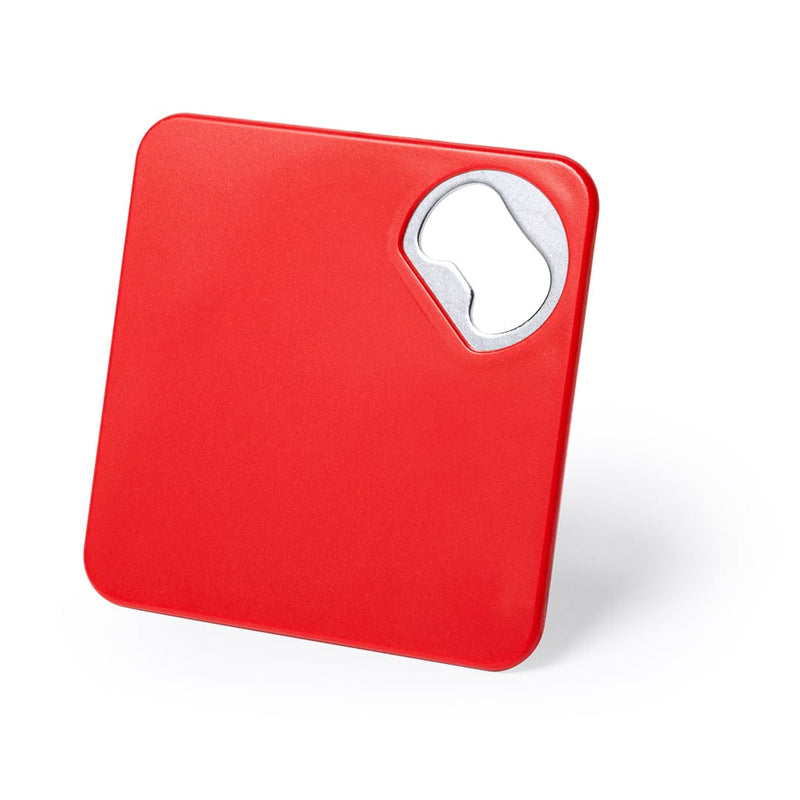 Sottobicchieri Apribottiglia Olmux rosso - personalizzabile con logo