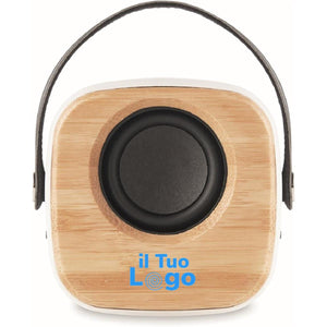Speaker 3W in bamboo bianco - personalizzabile con logo