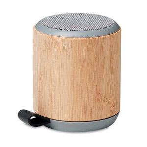 Speaker in bamboo senza fili 5. beige - personalizzabile con logo