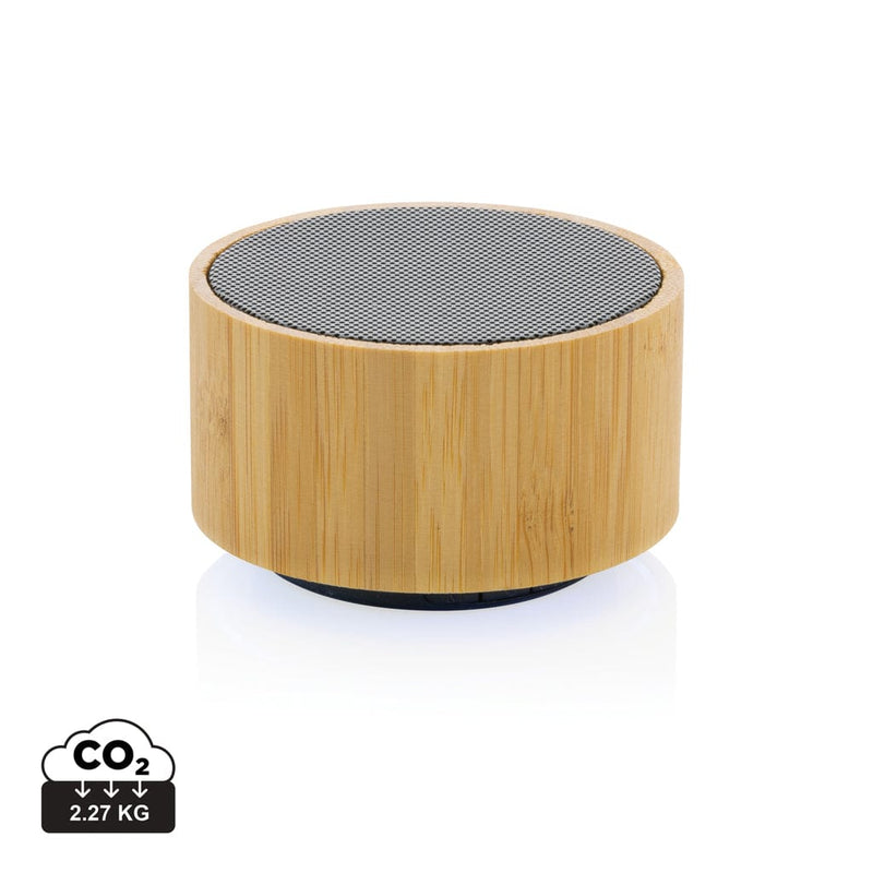 Speaker wireless 3W in bambù nero - personalizzabile con logo