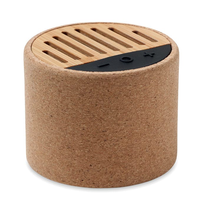 Speaker wireless in sughero beige - personalizzabile con logo