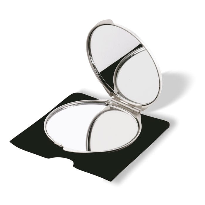 Specchietto in alluminio color argento - personalizzabile con logo