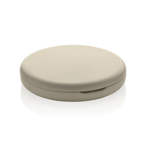 Specchietto LED ricaricabile Lumora in rPlastica RCS beige - personalizzabile con logo