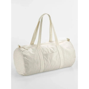 Striped Organic Cotton Barrel Bag - personalizzabile con logo