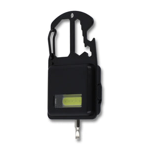 Strumento multifunzione compatto in R-ABS e metallo 7 funzioni Nero - personalizzabile con logo