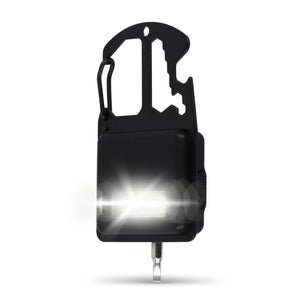 Strumento multifunzione compatto in R-ABS e metallo 7 funzioni Nero - personalizzabile con logo