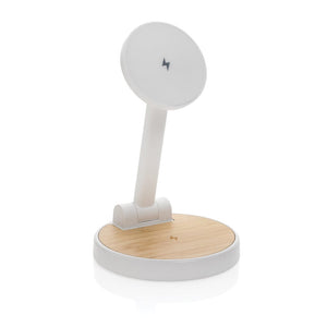 Supporto 2in1 ricarica magnetica Ontario in rPlastica RCS bianco - personalizzabile con logo