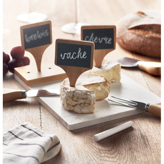 Tagliere da formaggio beige - personalizzabile con logo