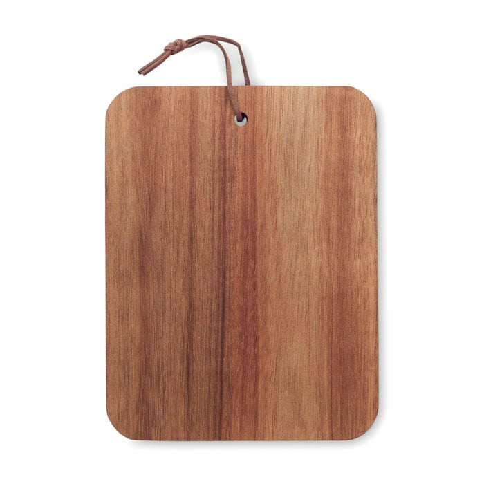 Tagliere in legno di acacia quadrato beige - personalizzabile con logo