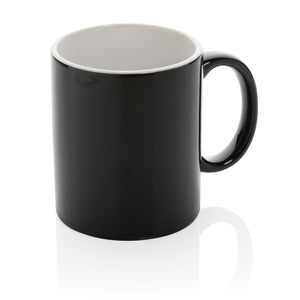 Tazza basic in ceramica nero - personalizzabile con logo