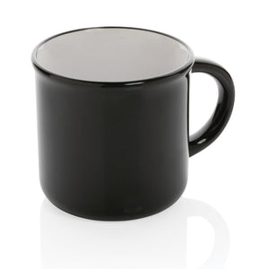 Tazza in ceramica vintage nero - personalizzabile con logo