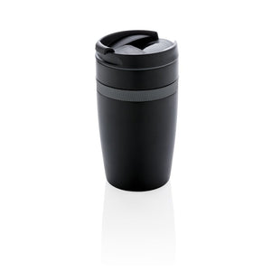 Tazza rivestita in ceramica Sierra nero - personalizzabile con logo