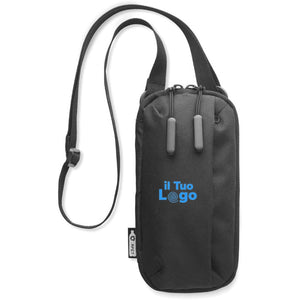 Tracolla RPET per smartphone Nero - personalizzabile con logo