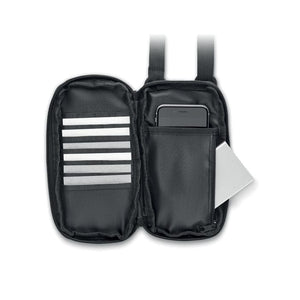 Tracolla RPET per smartphone Nero - personalizzabile con logo