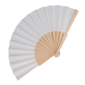 Ventaglio in legno e R-PET Bianco - personalizzabile con logo