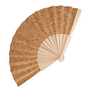 Ventaglio in legno e sughero natural - personalizzabile con logo