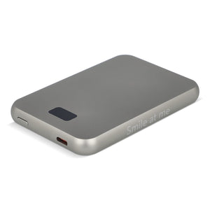 Xoopar Smile Specchio Wireless Powerbank compatibile con MagSafe 5000 mAh grigio - personalizzabile con logo