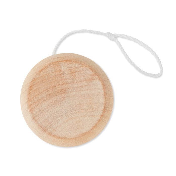 Yo-yo in legno beige - personalizzabile con logo