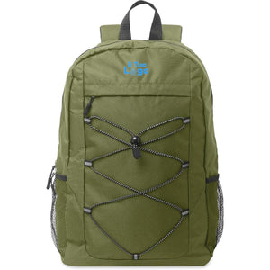 Zaino in poliestere 600D RPET verde - personalizzabile con logo