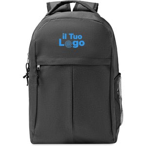 Zaino in RPET 600D 2 toni Nero - personalizzabile con logo